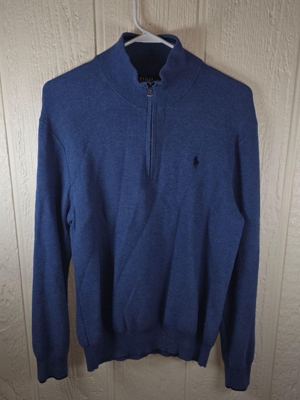 Men's Polo by Ralph Lauren Men's Navy Blue Half-Zip Sweater, Size Medium